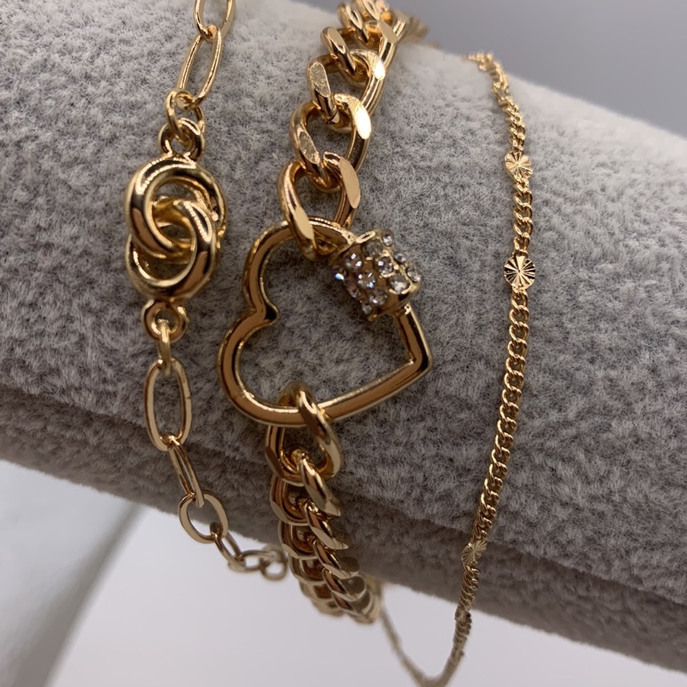 118. Trio Layer Heart Bracelet